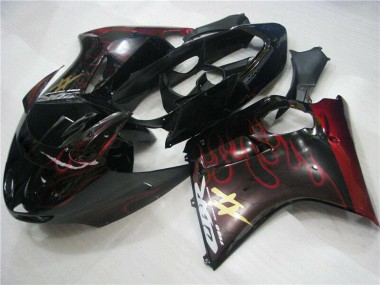 Carenados Moto ABS Honda CBR1100XX Blackbird 1996-2007 - Negro Brillante Rojo Llama Fabricantes