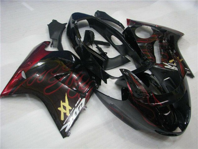 Carenados Moto ABS Honda CBR1100XX Blackbird 1996-2007 - Negro Brillante Rojo Llama Fabricantes