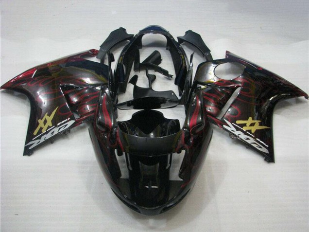 Carenados Moto ABS Honda CBR1100XX Blackbird 1996-2007 - Negro Brillante Rojo Llama Fabricantes