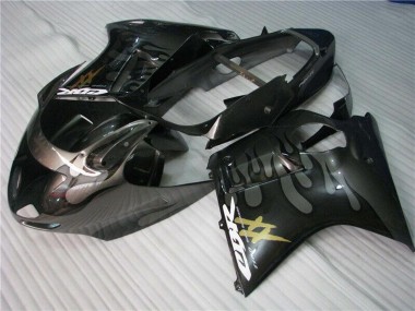 Carenados Moto Honda CBR1100XX Blackbird 1996-2007 - Negro Brillante Plata Llama Fabricantes