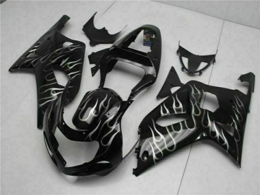 Carenados Moto Suzuki GSXR 600/750 2001-2003 - Negro Brillante Plata Llama Fabricantes