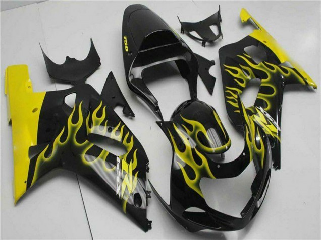 Carenados Moto Suzuki GSXR 600/750 2001-2003 - Negro Brillante Amarillo Llama Fabricantes