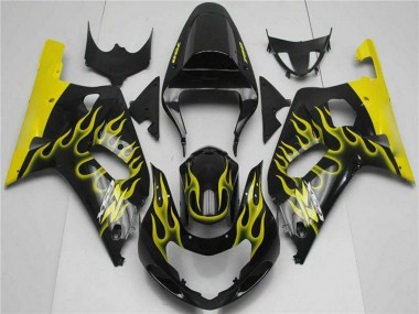 Carenados Moto Suzuki GSXR 600/750 2001-2003 - Negro Brillante Amarillo Llama Fabricantes