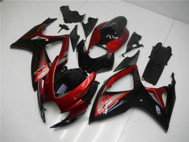 Carenado Moto Suzuki GSXR 600/750 2006-2007 - Rojo Negro Brillante Fabricantes