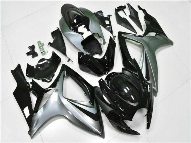 Carenados Moto Suzuki GSXR 600/750 2006-2007 - Plata Negro Brillante Fabricantes