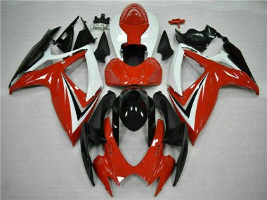 Carenados Moto Suzuki GSXR 600/750 2006-2007 - Blanco Rojo Negro Brillante Raya Fabricantes