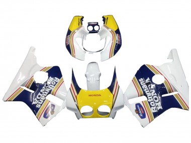 Carenados Moto Honda CBR400RR NC23 1987-1989 - Blanco Amarillo Azul Rothmans Fabricantes