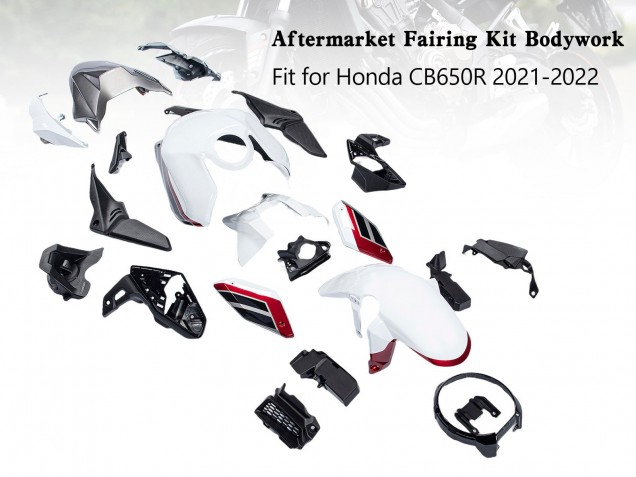 Carenados Moto Honda CB650R 2019-2022 - Blanco Negro Rojo Fabricantes