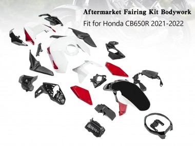Carenados Moto Honda CB650R 2019-2022 - Negro Rojo Blanco Fabricantes