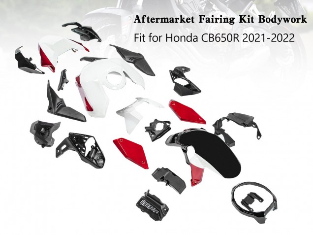 Carenados Moto Honda CB650R 2019-2022 - Negro Rojo Blanco Fabricantes