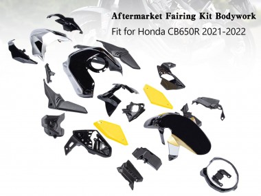 Carenados Moto Honda CB650R 2019-2022 - Negro Amarillo Fabricantes
