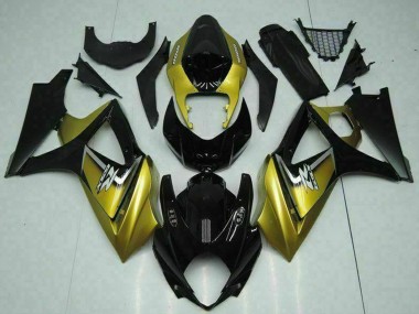 Carenados Moto Suzuki GSXR 1000 2007-2008 - Oro Negro Brillante Plata Calcomanía Fabricantes