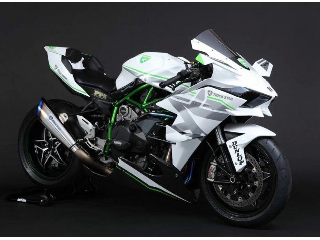 Carenados Moto Kawasaki Ninja H2 2015-2022 - Blanco Plata Verde Fabricantes