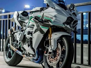 Carenados Moto Kawasaki Ninja H2 2015-2022 - Blanco Verde Línea Fabricantes