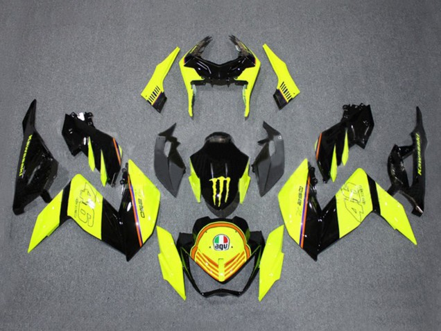 Carenados Moto Kawasaki Z250/Z300 2015-2016 - Amarillo Negro Brillante Monstruo Fabricantes