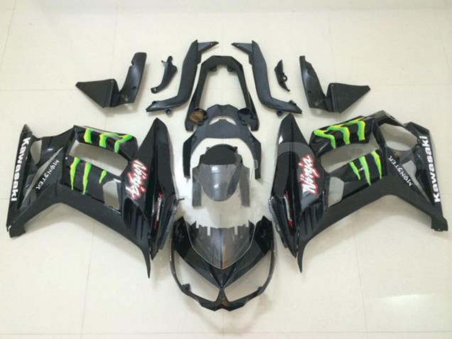 Carenados Moto Kawasaki Z1000SX 2010-2016 - Negro Brillante Verde Monstruo Fabricantes