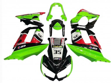 Carenados Moto Kawasaki Z1000SX 2010-2016 - Verde Rojo Negro Brillante Elf 35 Fabricantes