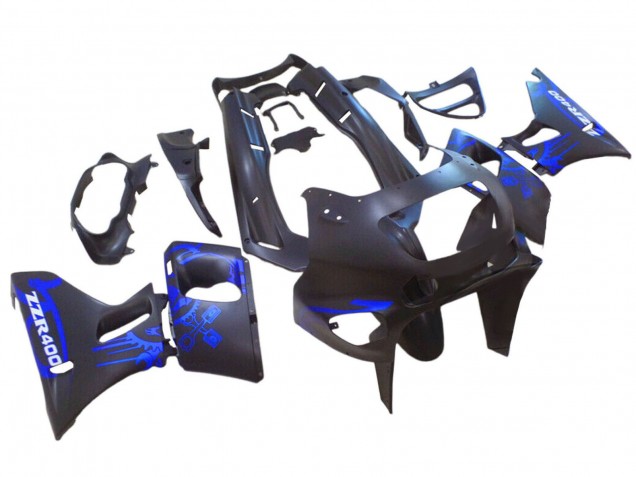 Carenados Moto Kawasaki ZZR400 1993-2007 - Negro Mate Azul Fabricantes