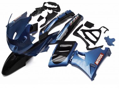 Carenados Moto Kawasaki ZZR600 1998-2003 - Azul Negro Rojo Motul Fabricantes