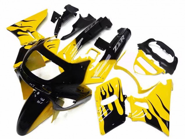 Carenados Moto Kawasaki ZZR400 1993-2007 - Amarillo Negro Llama Fabricantes