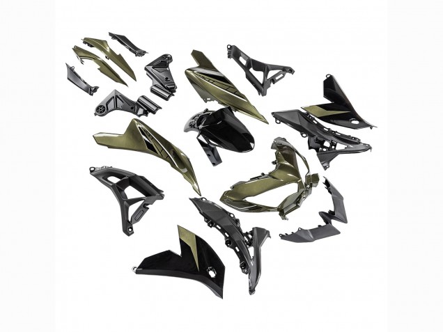 Carenados Moto Kawasaki Versys 650 2022-2025 - Verde Oscuro Negro Fabricantes