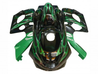 Carenados Moto Yamaha YZF600R Thundercat 1996-2007 - Negro Verde Oscuro Llama Fabricantes