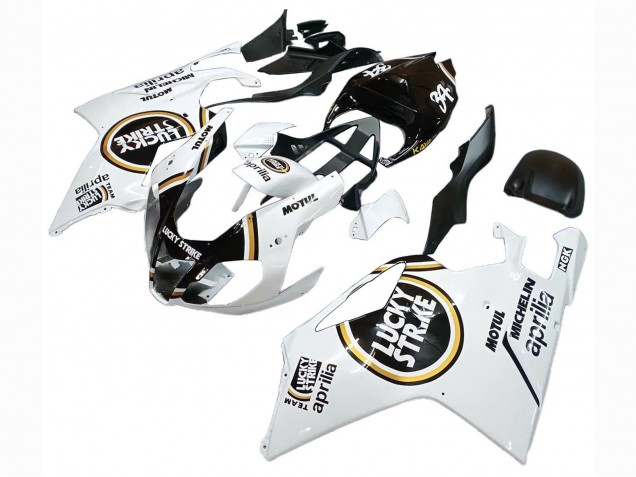Carenados Moto Aprilia RSV1000 2003-2006 - Blanco Negro Lucky Strike Motul Michelin Fabricantes