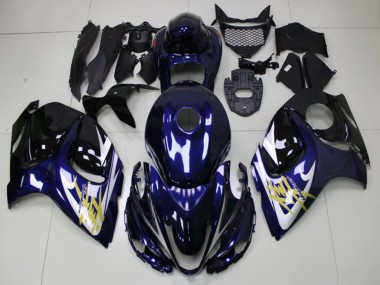 Carenados Moto Suzuki GSXR 1300 Hayabusa 2008-2020 - Azul Oscuro Blanco Oro Fabricantes