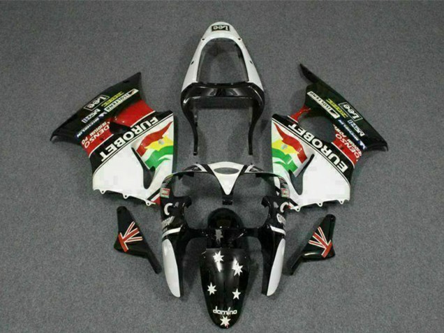 Carenados Moto Kawasaki ZX6R 2000-2002 - Blanco Rojo Amarillo Verde Negro Brillante Estrella EuroBet Fabricantes