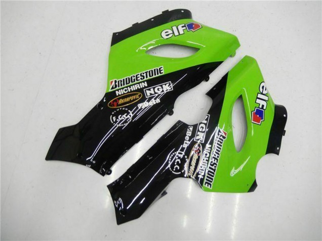 Carenados Moto Kawasaki ZX6R 2005-2006 - Verde Negro Brillante Elf Fabricantes