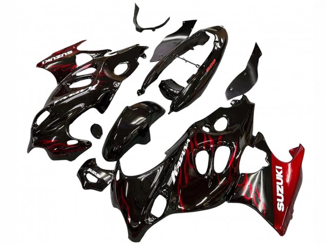 Carenados Moto Suzuki GSX600F/GSX750F 2004-2006 - Negro Brillante Rojo Llama Fabricantes