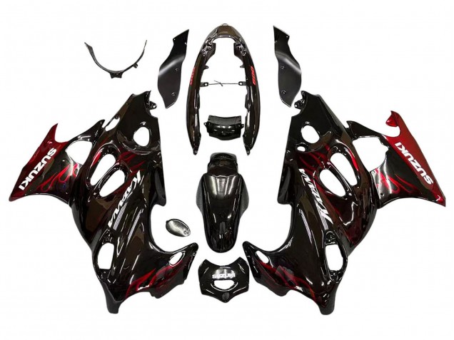 Carenados Moto Suzuki GSX600F/GSX750F 2004-2006 - Negro Brillante Rojo Llama Fabricantes
