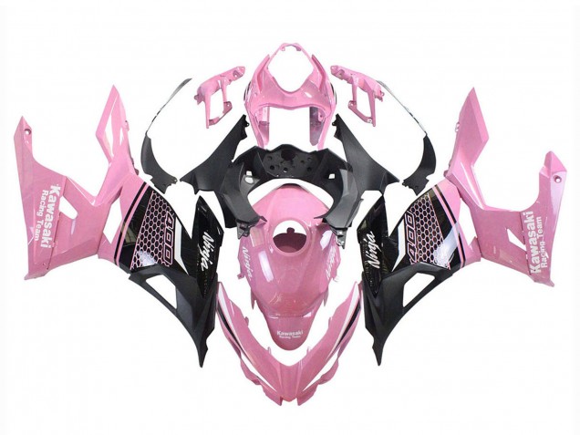 Carenados Moto Kawasaki Ninja 400 2018-2024 - Rosa Negro Mate Honeycomb Fabricantes