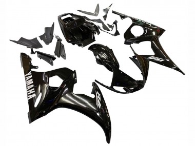 Carenados Moto Yamaha YZF R6 2003-2004 - Negro Brillante Blanco Calcomanías Fabricantes