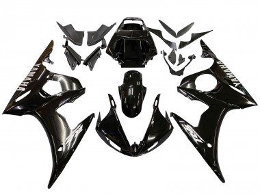 Carenados Moto Yamaha YZF R6 2003-2004 - Negro Brillante Blanco Calcomanías Fabricantes