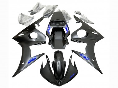 Carenados Moto Yamaha YZF R6 2003-2004 - Negro Mate Azul Fabricantes