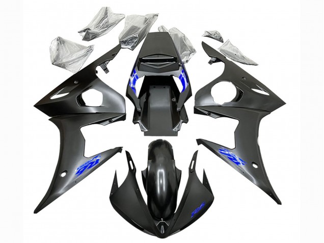 Carenados Moto Yamaha YZF R6 2003-2004 - Negro Mate Azul Fabricantes