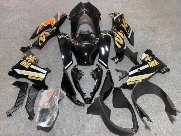 Carenados Moto Kawasaki ZX10R 2021-2025 - Negro Brillante Oro Elf Nieve Fabricantes
