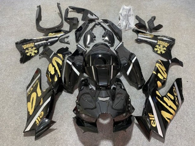 Carenados Moto Kawasaki ZX10R 2021-2025 - Negro Brillante Oro Elf Nieve Fabricantes