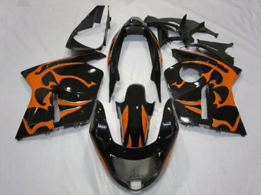 Carenados Moto Honda CBR1100XX Blackbird 1996-2007 - Negro Brillante Naranja Llama Fabricantes