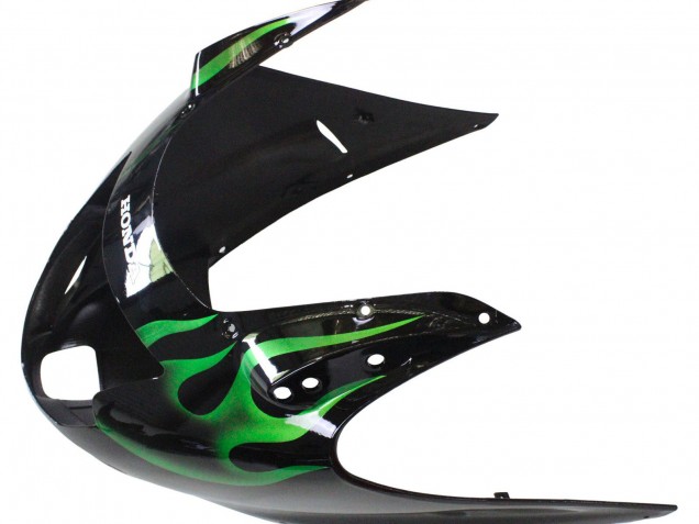 Carenado Moto Honda CBR1100XX Blackbird 1996-2007 - Negro Brillante Verde Llama Fabricantes