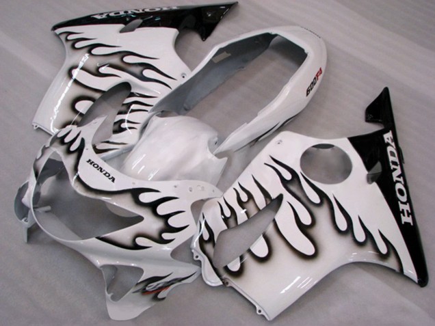 Carenados Moto Honda CBR600 F4 1999-2000 - Blanco Negro Brillante Llama Fabricantes
