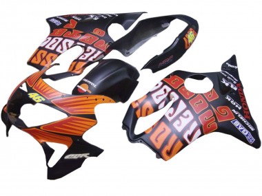 Carenados Moto Honda CBR600 F4 1999-2000 - Negro Mate Naranja Rossi Repsol 46 Fabricantes