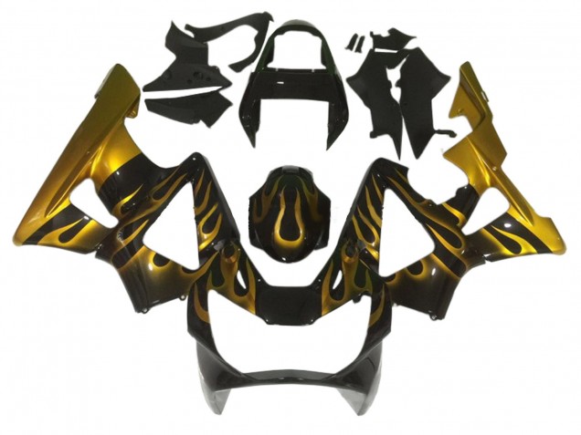 Carenados Moto Honda CBR900RR 929 2000-2001 - Negro Brillante Oro Llama Fabricantes