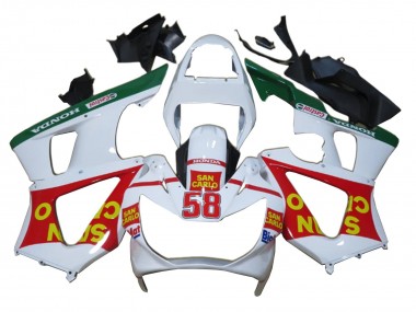 Carenados Moto Honda CBR900RR 929 2000-2001 - Blanco Rojo Verde Castrol San Carlo Fabricantes