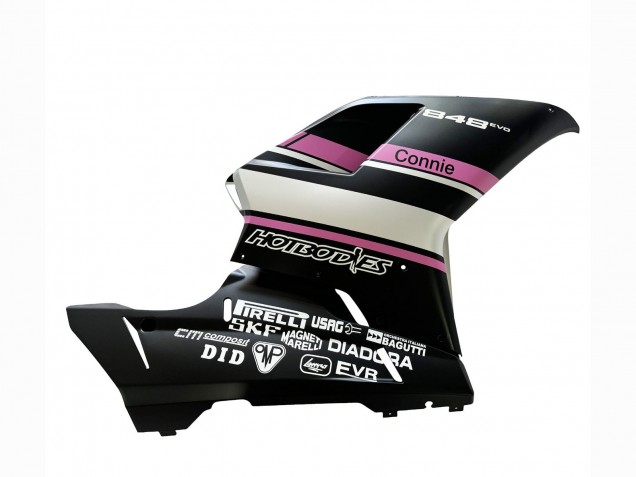 Carenados Moto Ducati 848 2007-2014 - Blanco Rosa Negro Brillante Connie Fabricantes