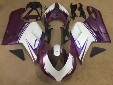 Carenados Moto Ducati 848 2007-2014 - Blanco Azul Púrpura Corse Fabricantes