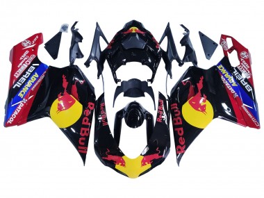 Carenados Moto Ducati 848/1098/1198 2007-2014 - Negro Brillante Amarillo Azul Rojo Bull Fabricantes