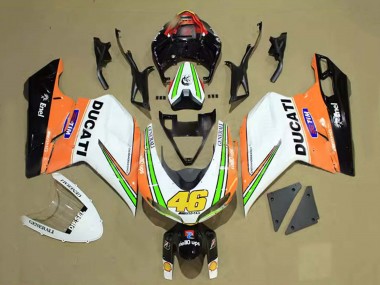 Carenados Moto Ducati 848/1098/1198 2007-2014 - Blanco Naranja Verde Negro Brillante Tim 46 Fabricantes