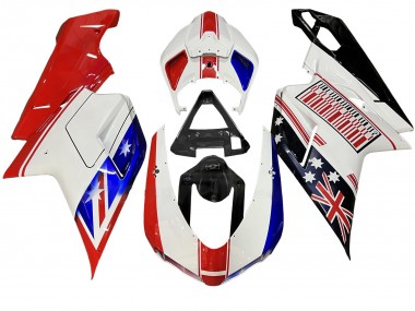 Carenados Moto Ducati 848/1098/1198 2007-2014 - Blanco Rojo Azul Negro Brillante Fabricantes